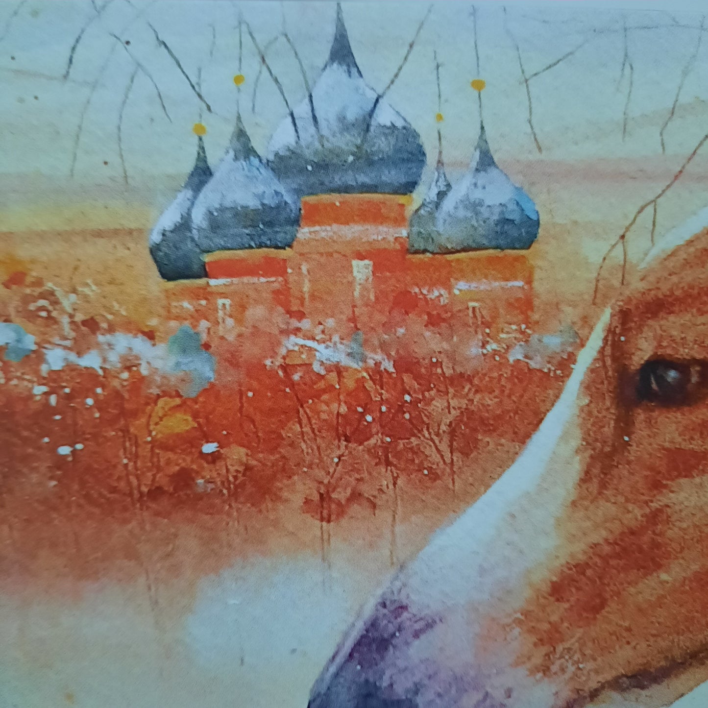 Russian Romance - Blank Fine Art Borzoi Greetings Card - UK made