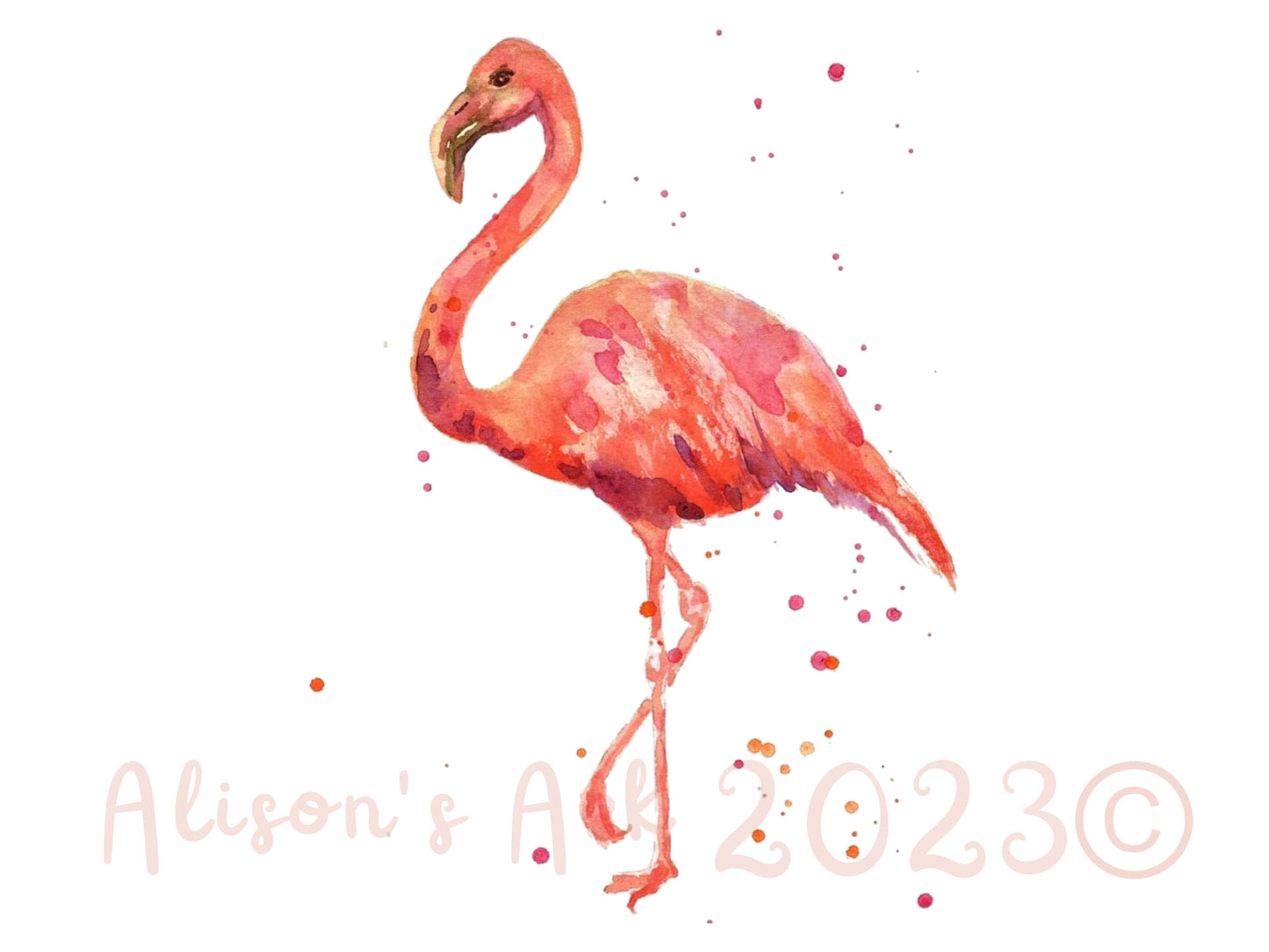 Flirty Flamingo - giclee watercolour flamingo print - UK made