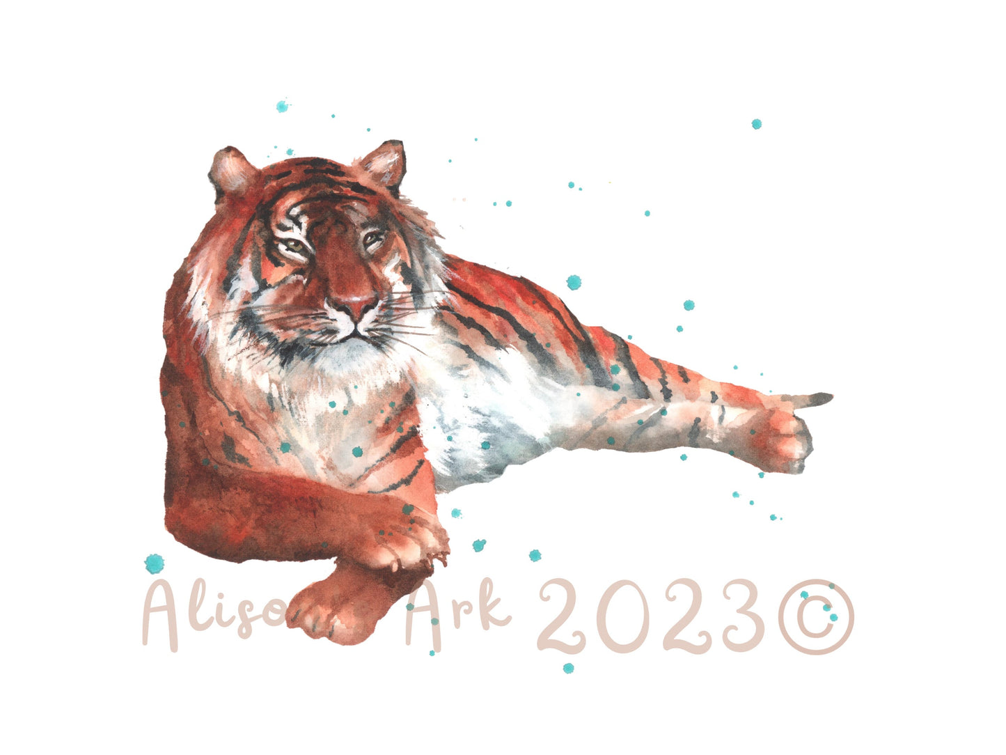 Toughlove Tigress - giclee watercolour tiger print - UK made